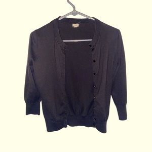 J. Crew cardigan. Black. Quarter sleeve. Size small.